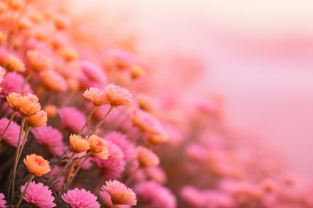 Flores rosas e laranjas como plano de fundo